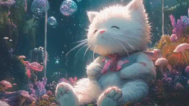 Aesthetic Cat Anime Wallpaper 4K for Mobile & Pc